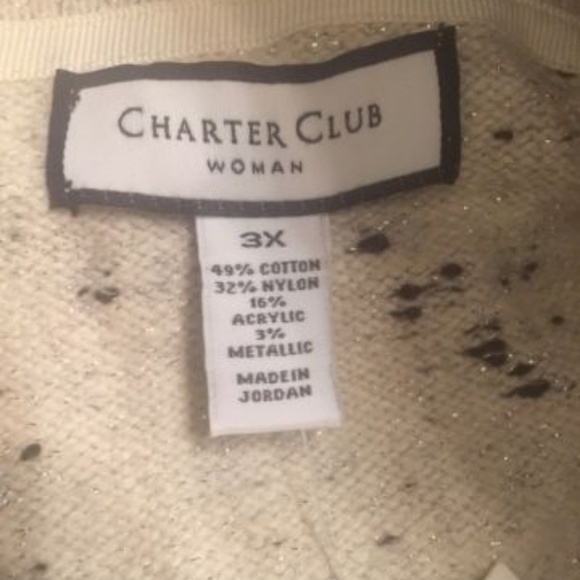 Charter Club Metallic Sweater Tun Wheat Lurex - Picture 6 of 6